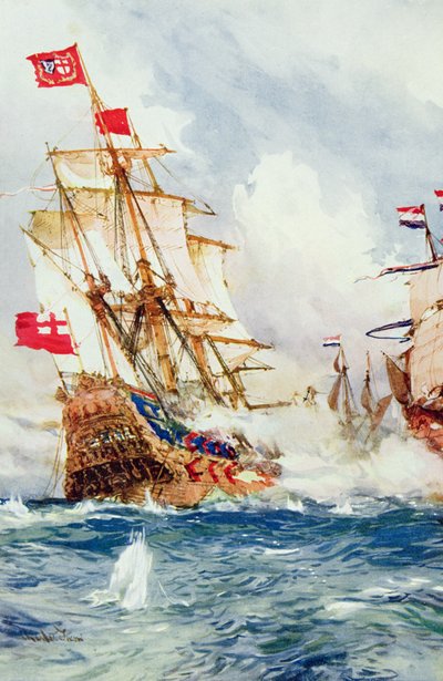 When Blake Swept the Seas: A Battle Between Admiral Blake and Van Tromp by Charles Edward Dixon